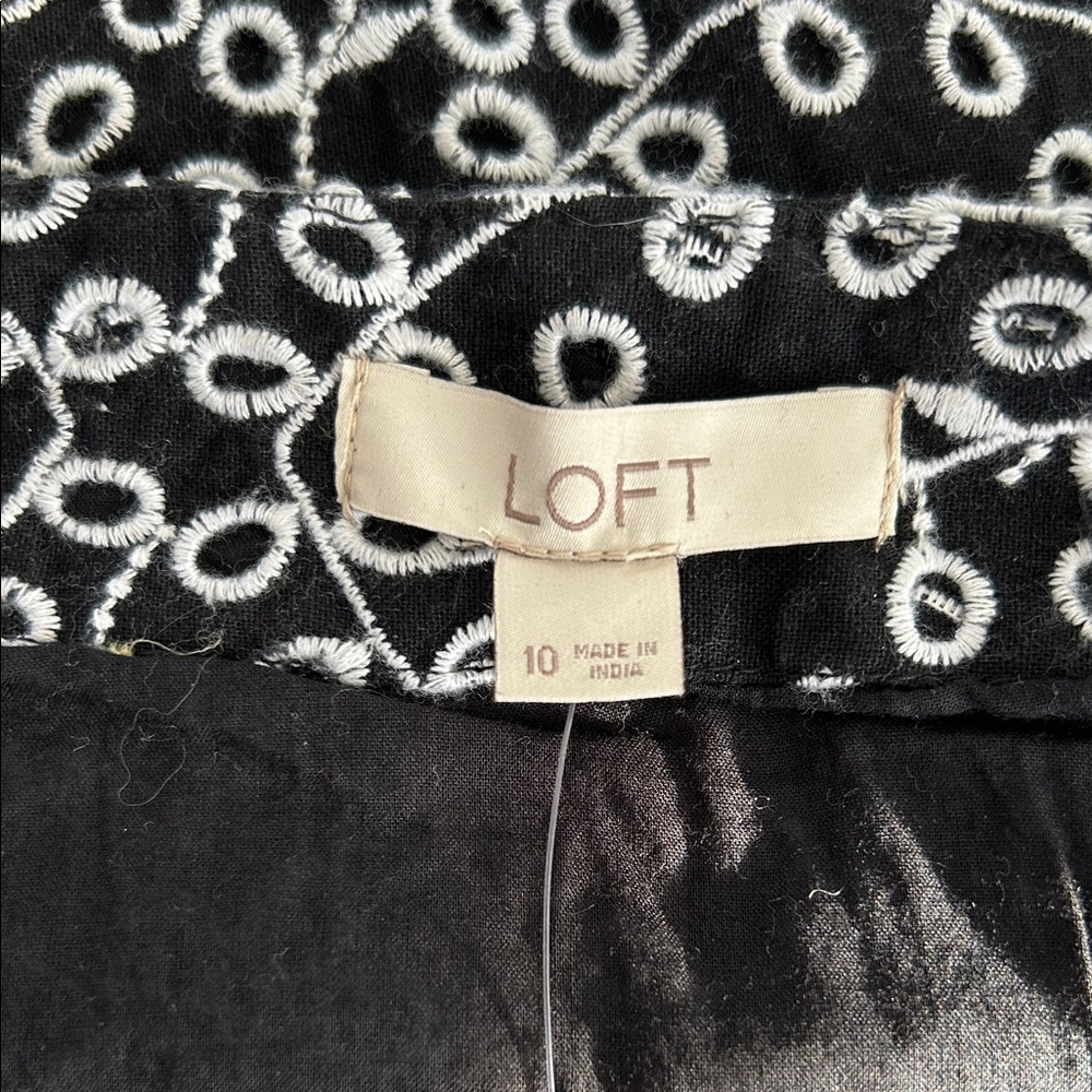 LOFT Black and White Patterned Mini Skirt - Picture 4 of 8